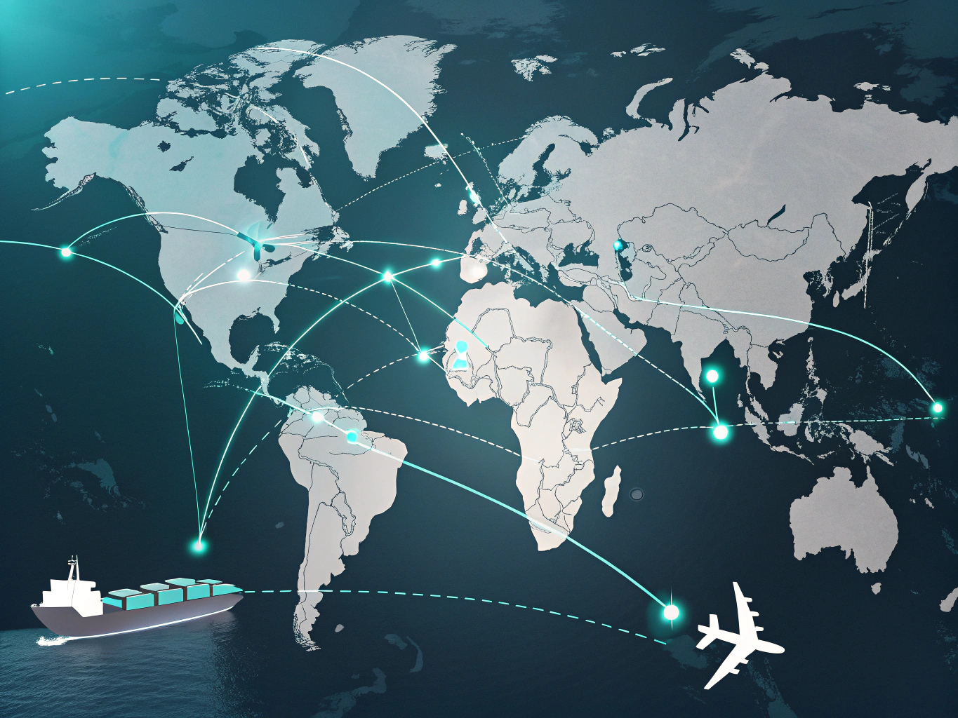 Mapa de logística internacional México al Mundo
